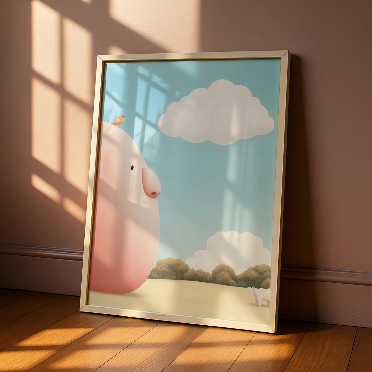 Cute Pig Nursery Wall Art, Farm Animal Poster, Baby Room Print, Children's Decor