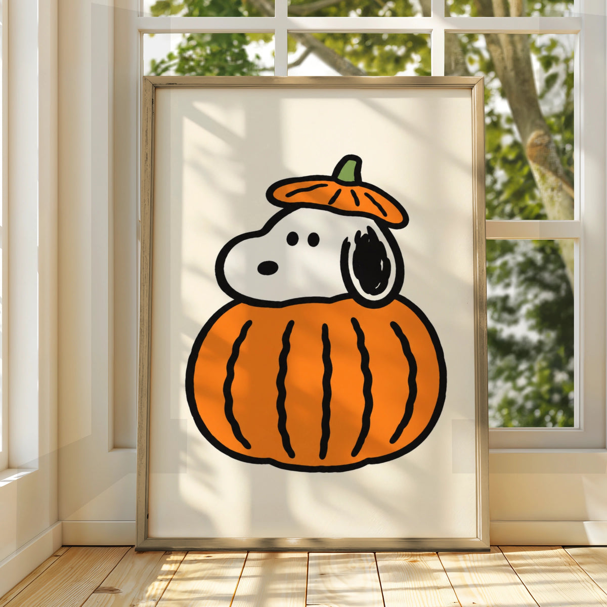Halloween Cartoon Dog Pumpkin Poster