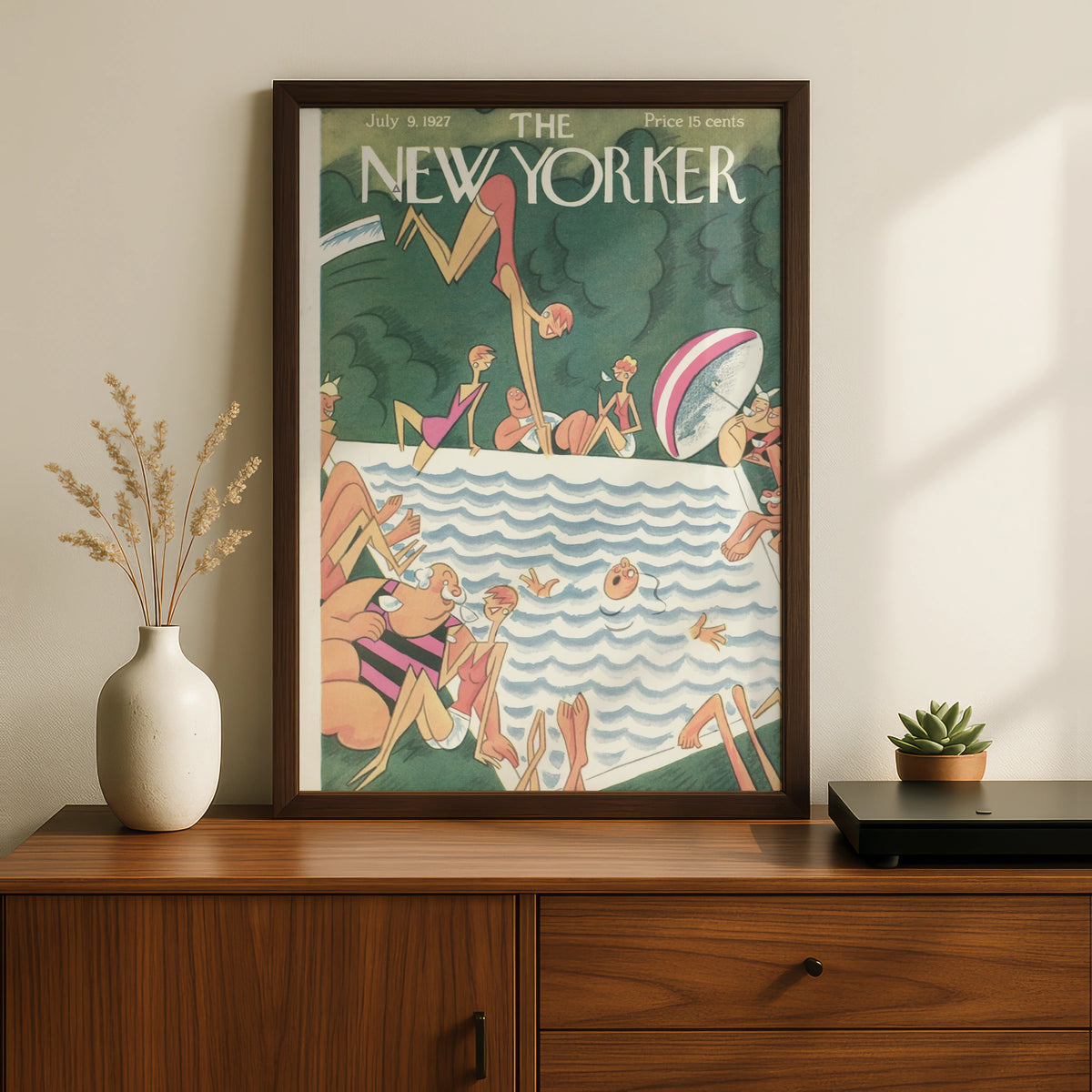 Vintage Swimming Pool Art Poster, Vintage Editorial Wall Art wall art print