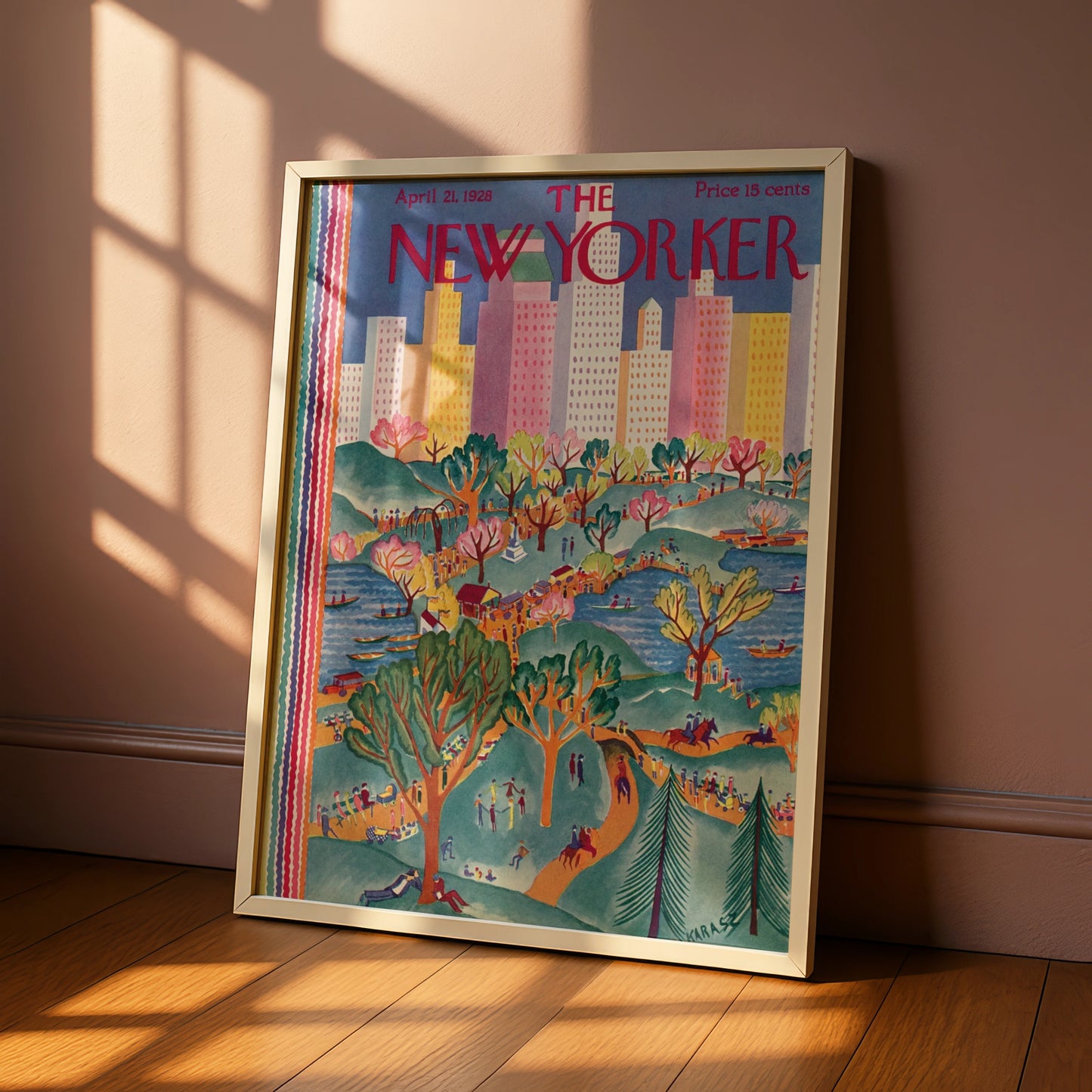 The New Yorker April 1928 Cover Poster, Central Park Spring Art Print, NYC Wall Art