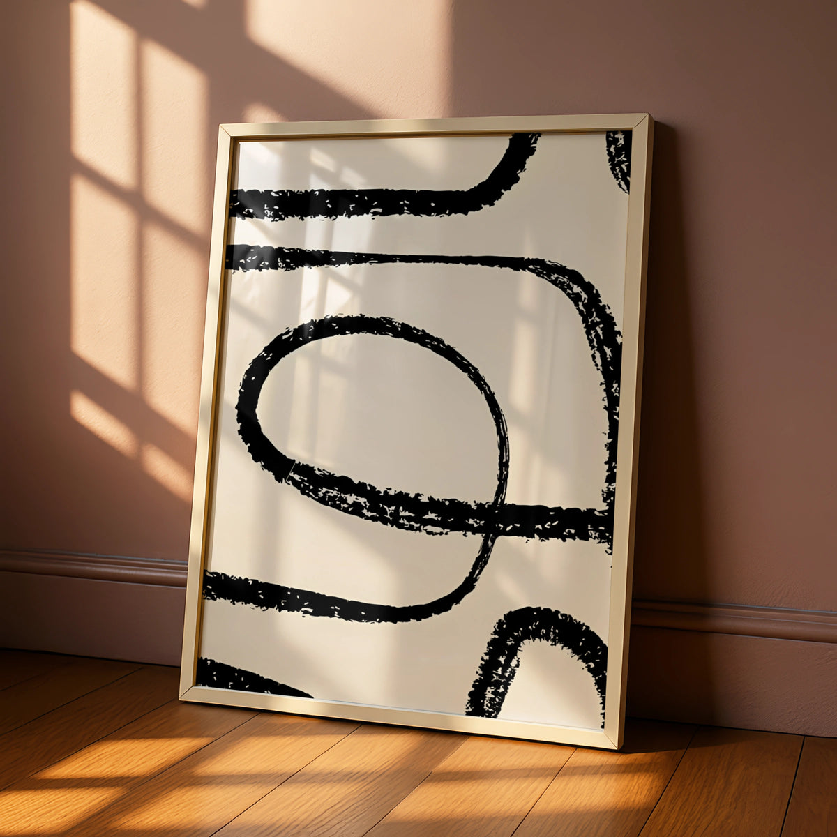 Abstract Line Art Print, Monochrome Wall Art, Black and White Minimalist Poster, Modern Decor