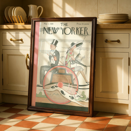 New Yorker 1926 Vintage Cover Poster, Art Deco Carriage Print, Retro Wall Art