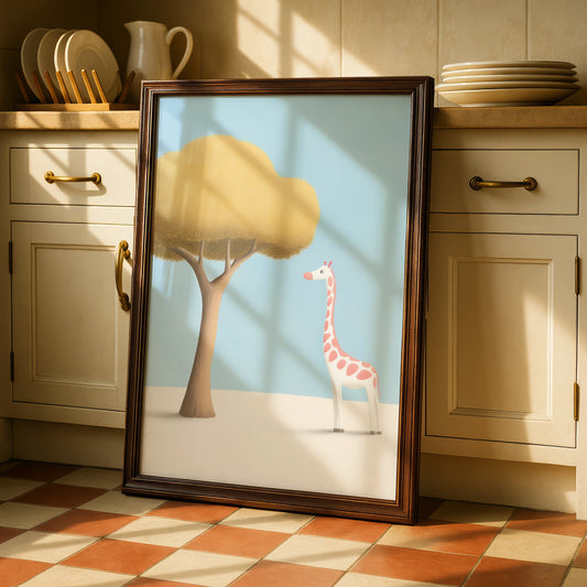 Giraffe Nursery Wall Art, Baby Animal Print, Kids Room Poster, Cute Safari Decor