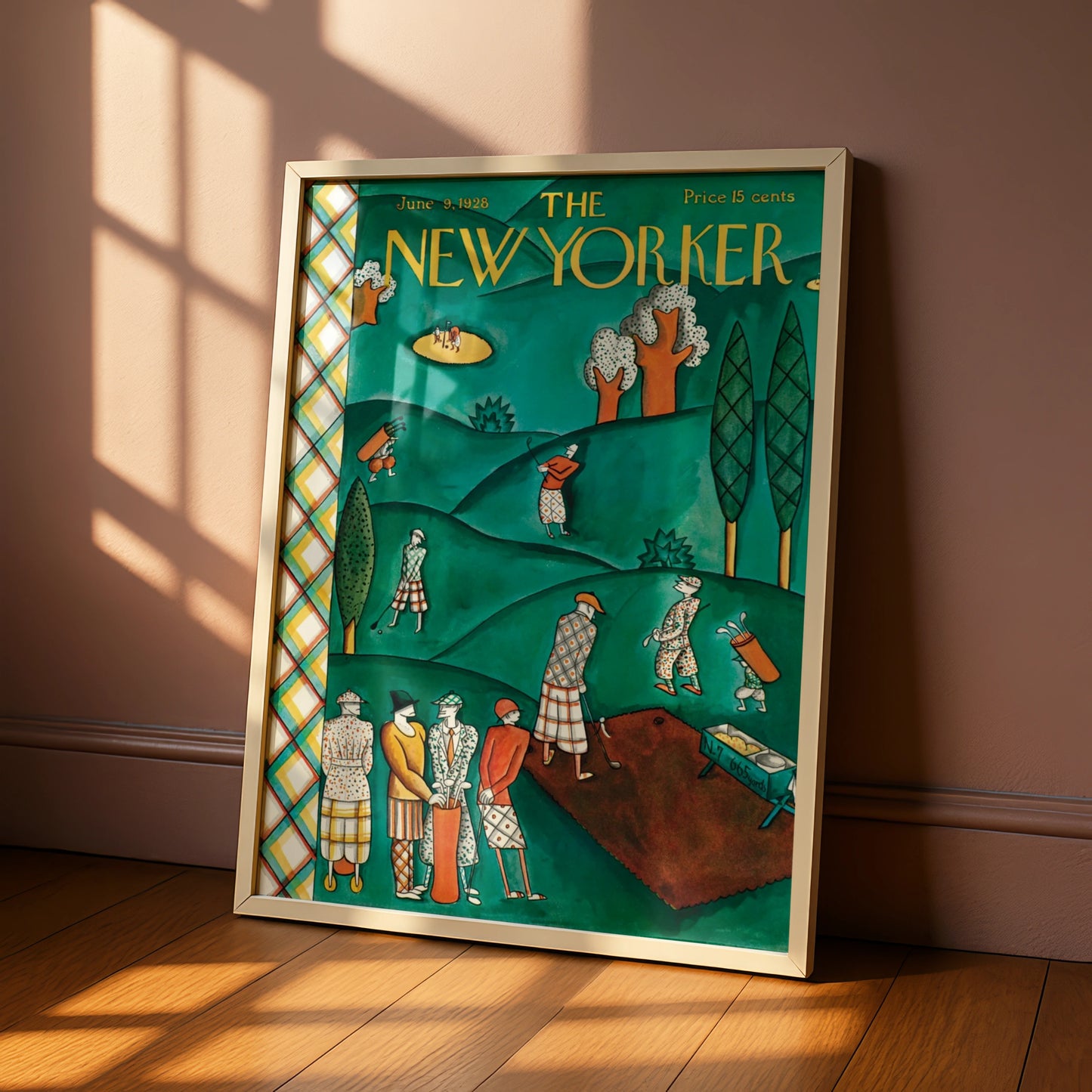 The New Yorker June 1928 Golf Course Cover Art Poster, Vintage Magazine Wall Art