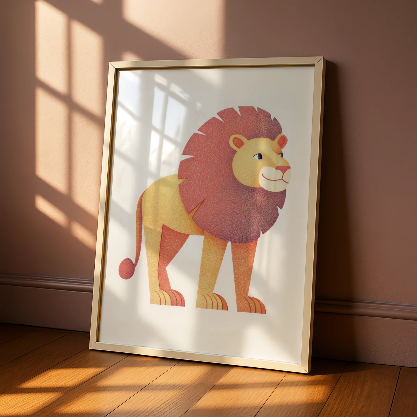 Lion Nursery Wall Art, Safari Animal Print, Kids Room Poster, Cute Lion Decor