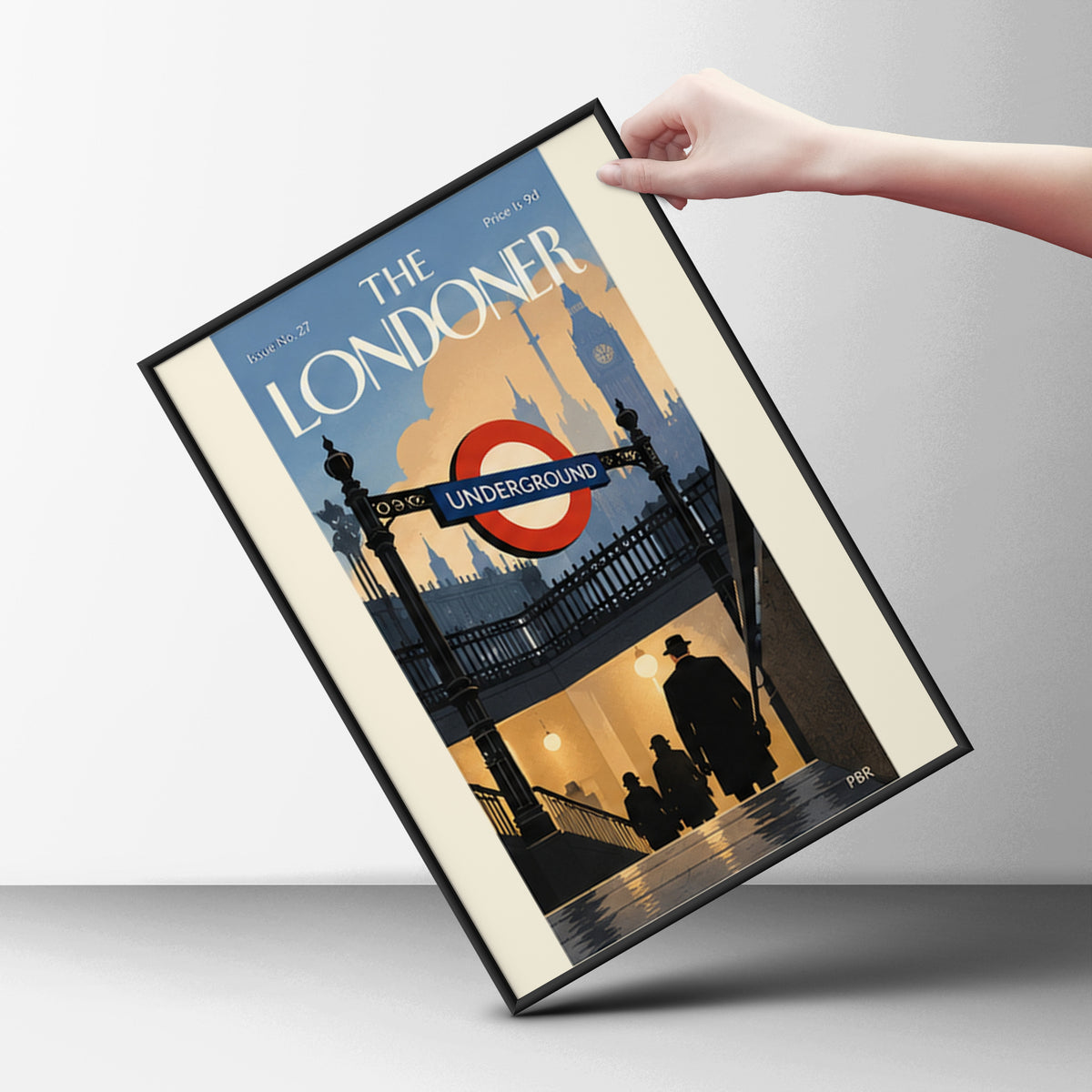 London Underground Poster, Vintage Magazine Cover Wall Art, Big Ben Art Print for Living Room
