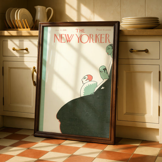 The New Yorker January 1926 Cover Art Poster, Vintage Art Deco Theatre Wall Art Print