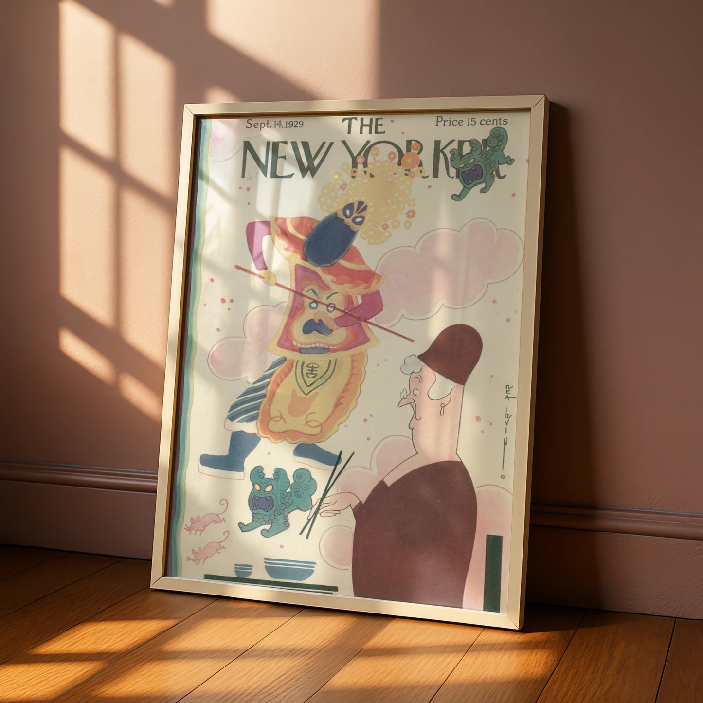 The New Yorker Sept 1929 Cover Poster, Rea Irvin Chinese Opera Art Print, Vintage
