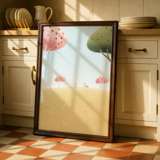 Giraffe Nursery Wall Art, Pastel Safari Print, Baby Room Poster, Cute Animal Decor