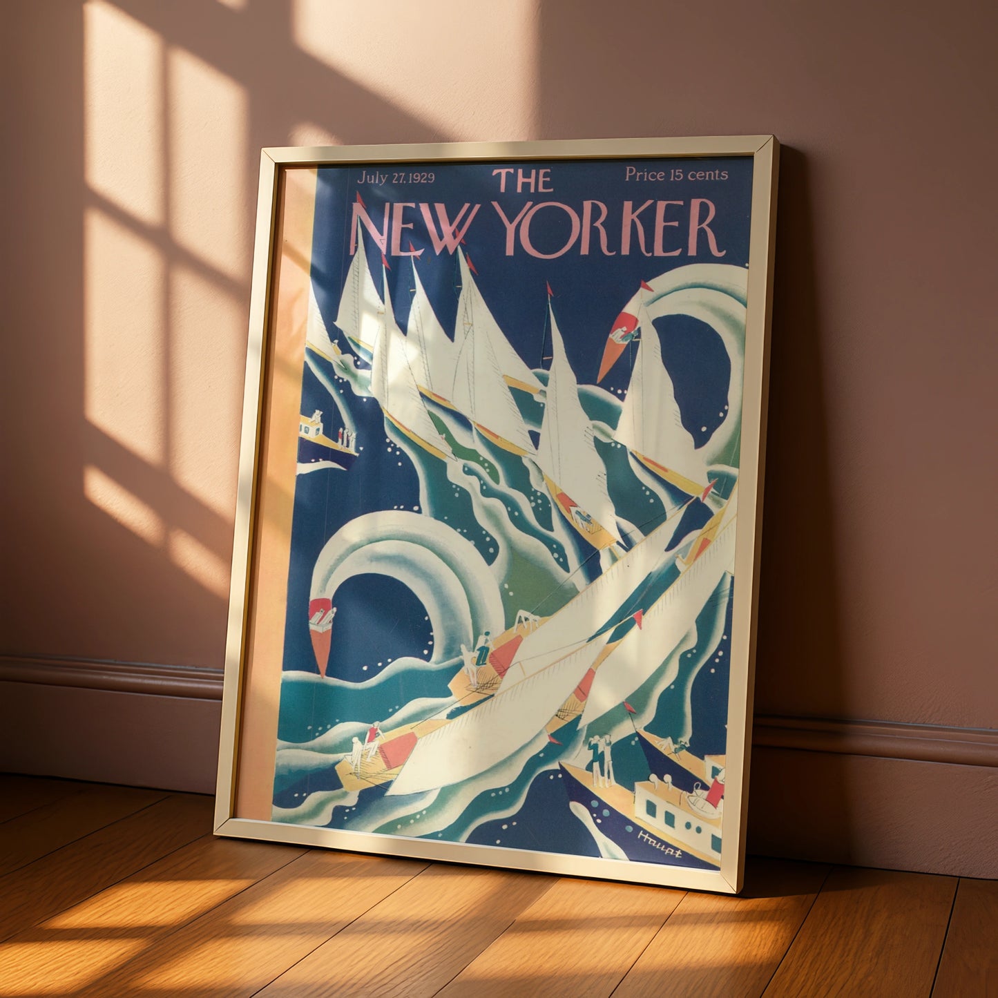 The New Yorker July 1929 Sailing Cover Poster, Vintage Art Deco Nautical Wall Art