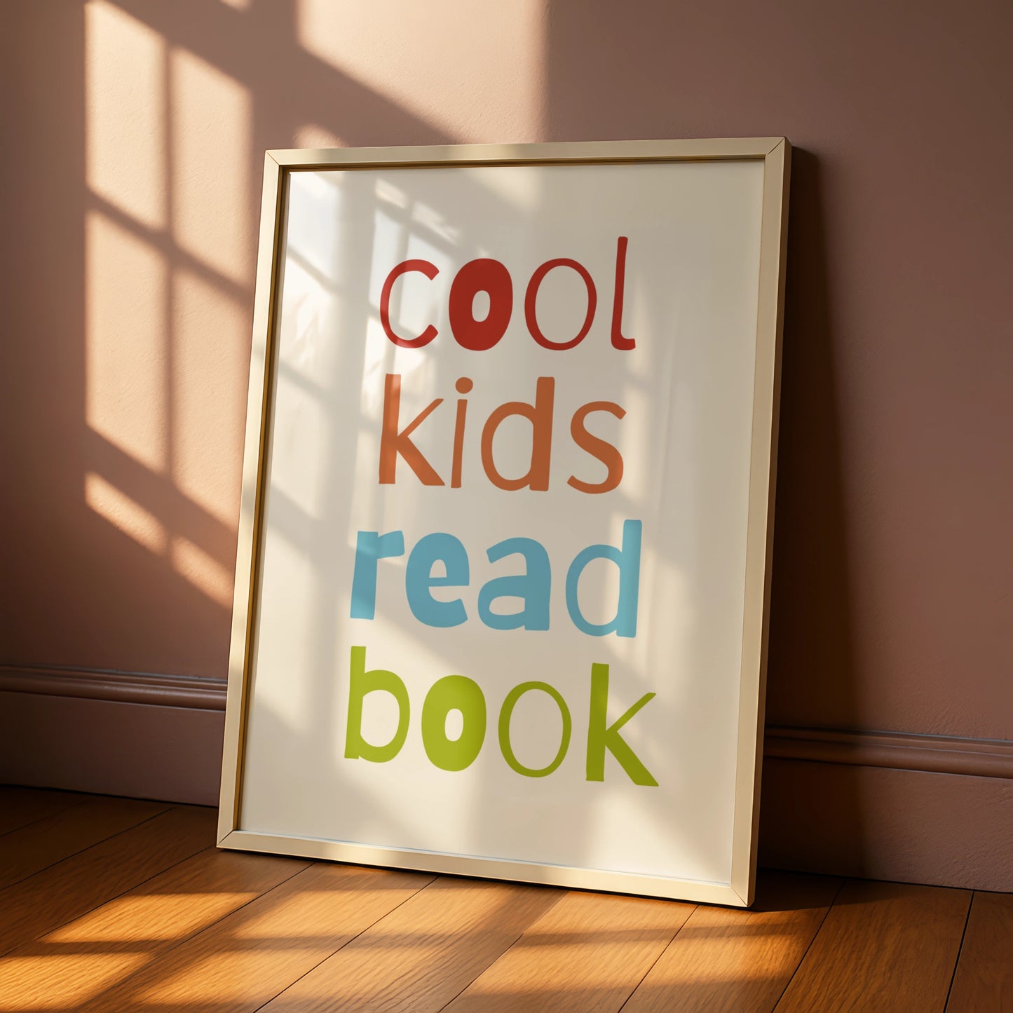 Cool Kids Read Book Nursery Wall Art, Children's Reading Poster, Colourful Kids Room Print