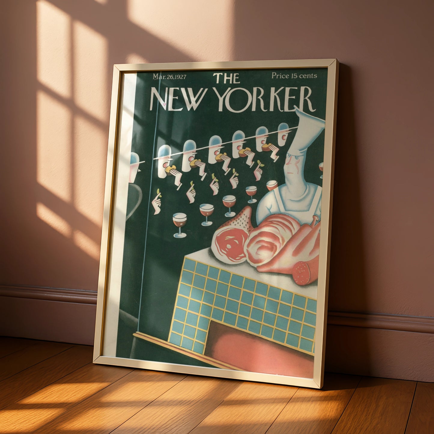The New Yorker March 1927 Poster, Vintage Chef Art Deco Cover Print, Kitchen Wall Art