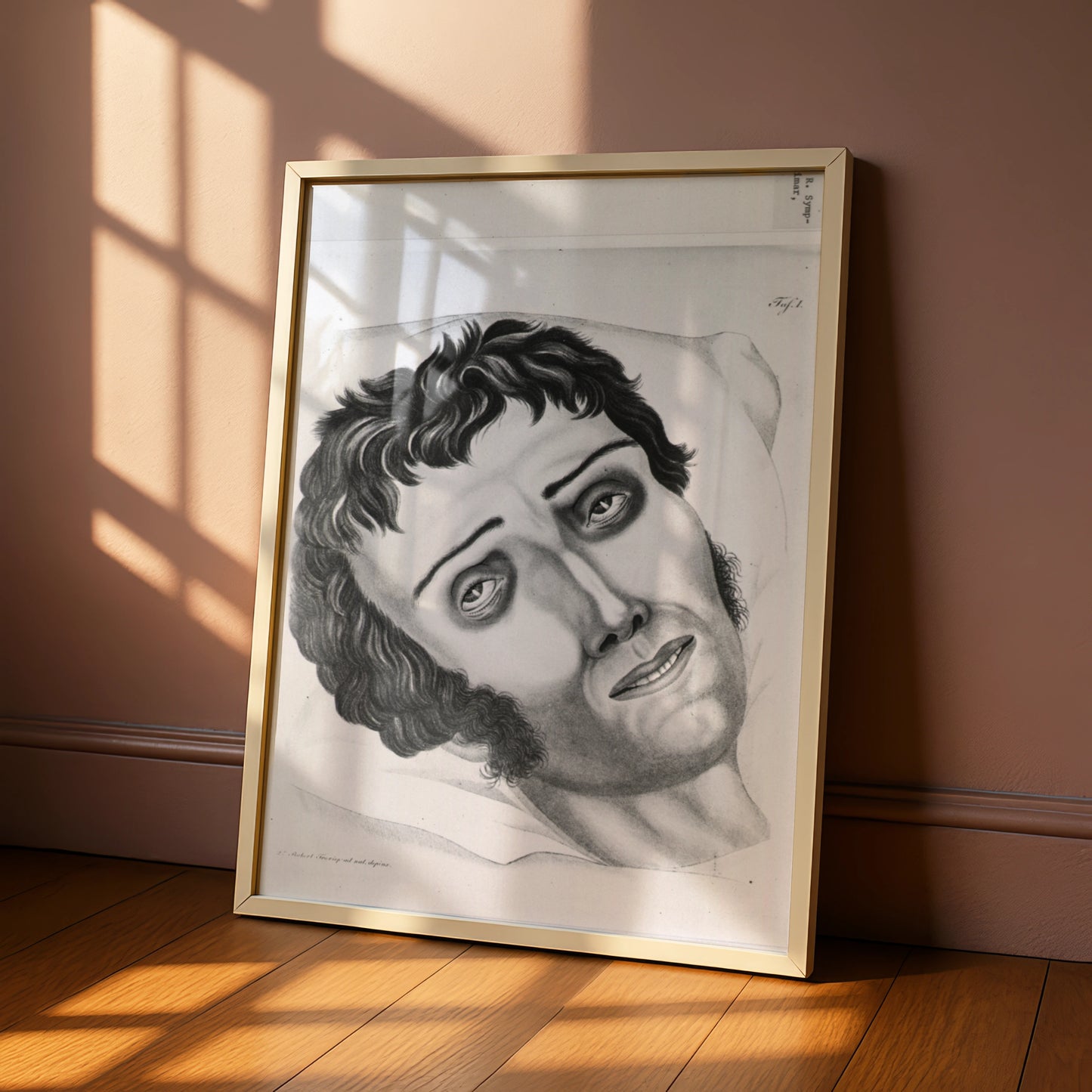 Creepy Vintage Medical Illustration Poster, Halloween Horror Wall Art, Gothic Face Print