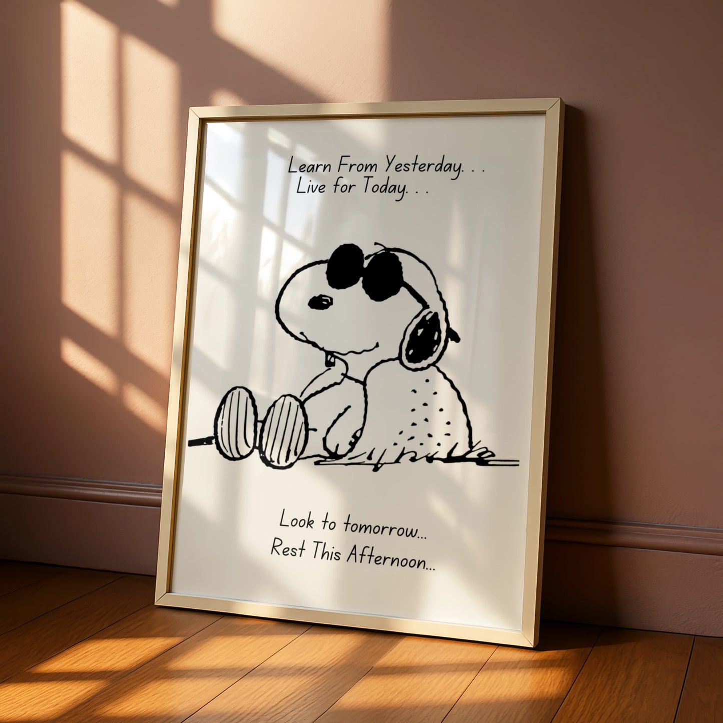 Cartoon Dog Inspirational Quote Poster, Funny Wall Art, Black White Print, Cool Dog Wall Decor