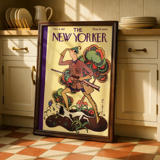 The New Yorker October 1927 Cover Poster, Vintage Hunter Art Deco Wall Art Print