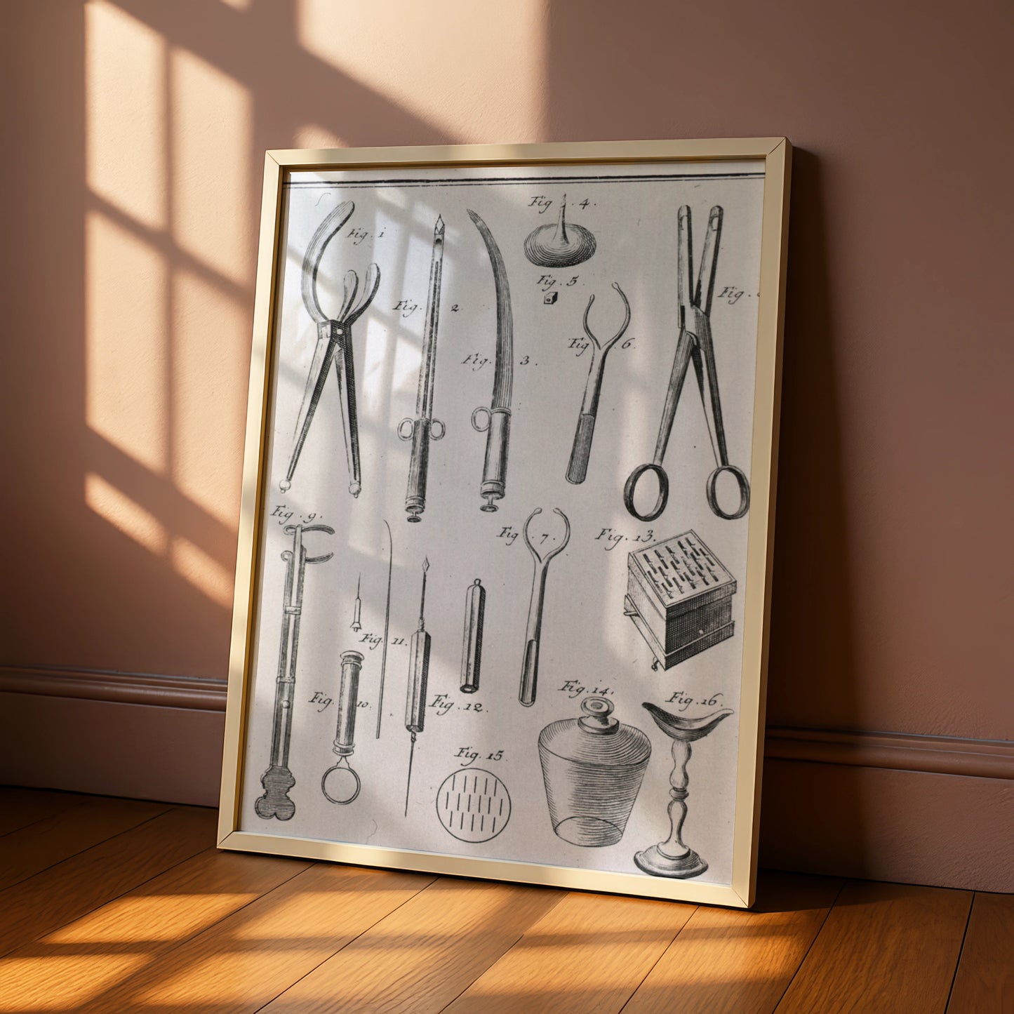 Vintage Surgical Instruments Print, Antique Medical Illustration, Halloween Gothic Wall Art Poster
