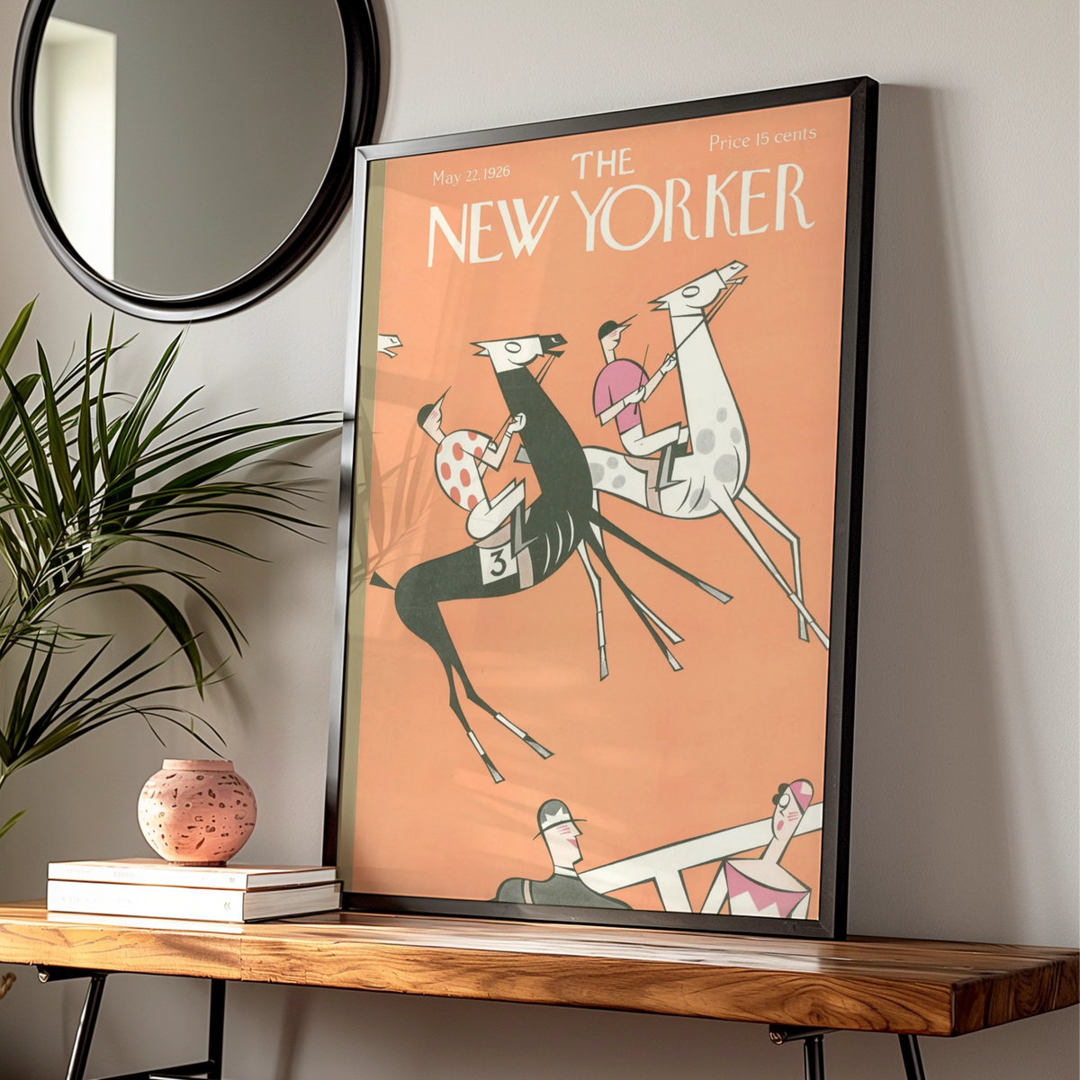 Horse Racing Poster, Vintage Editorial Wall Art — Digital Download