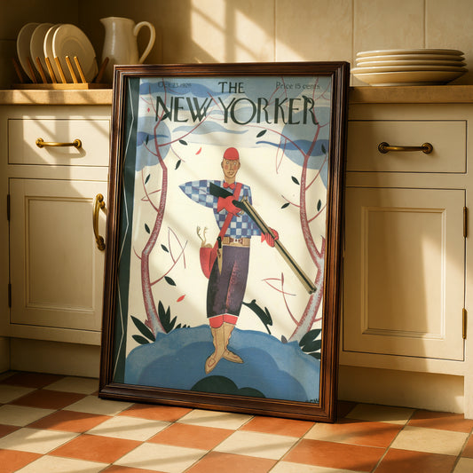 The New Yorker October 1926 Hunter Cover Poster, Vintage Art Deco Wall Art Print