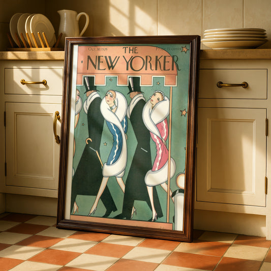 New Yorker 1926 Art Deco Cover Poster, Vintage Fashion Wall Art, 1920s Flapper Print