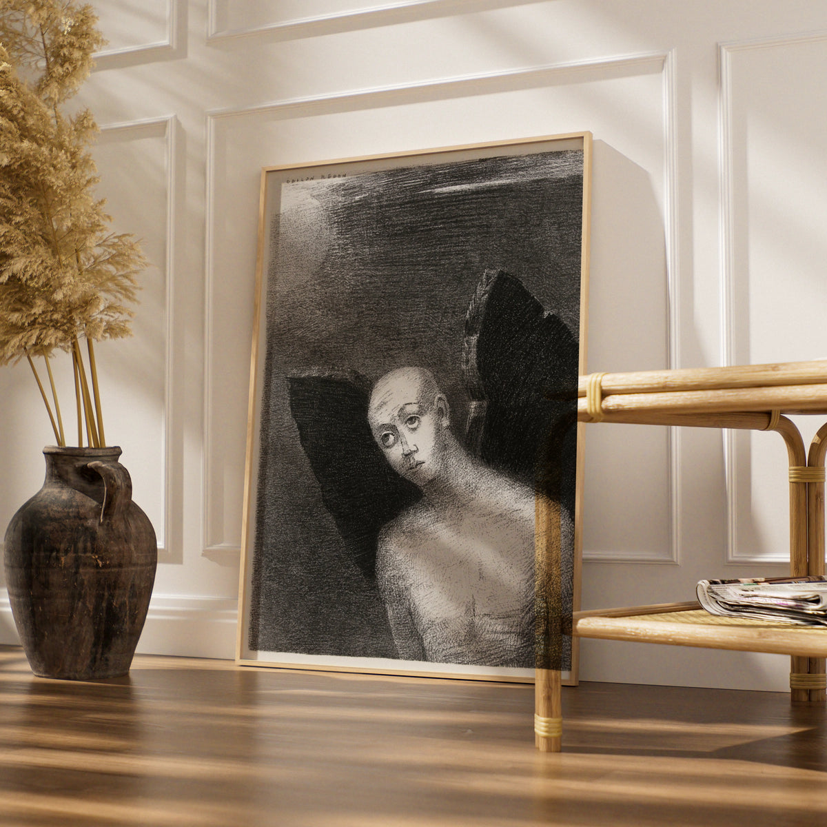 Odilon Redon Halloween Art Print, Dark Surreal Figure Poster, Gothic Wall Art Decor