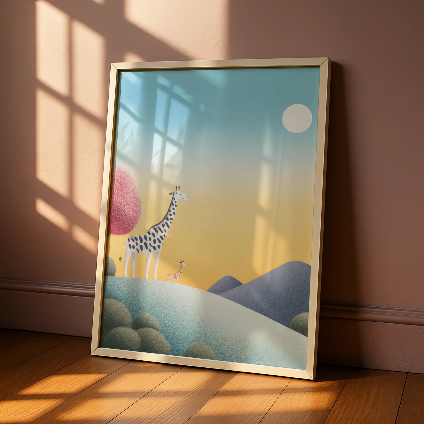 Giraffe Nursery Wall Art, Baby Giraffe Print, Safari Kids Room Poster, Cute Animal Decor