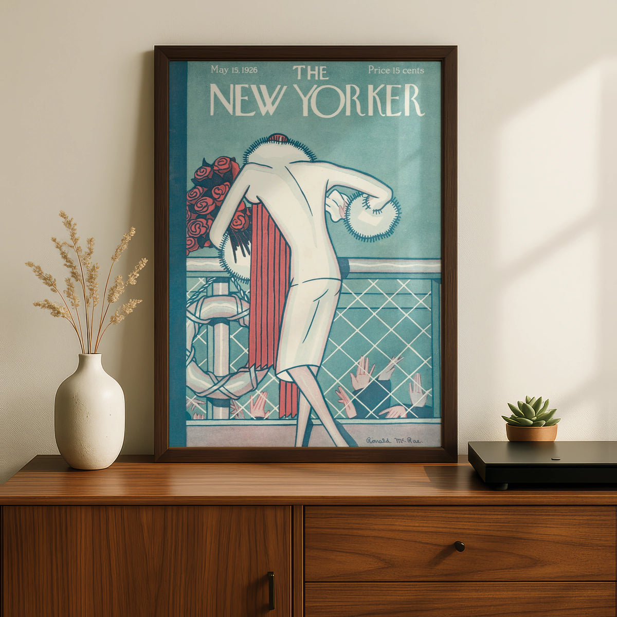 Art Deco Woman Rose Bouquet Poster, Vintage Editorial Wall Art wall art print