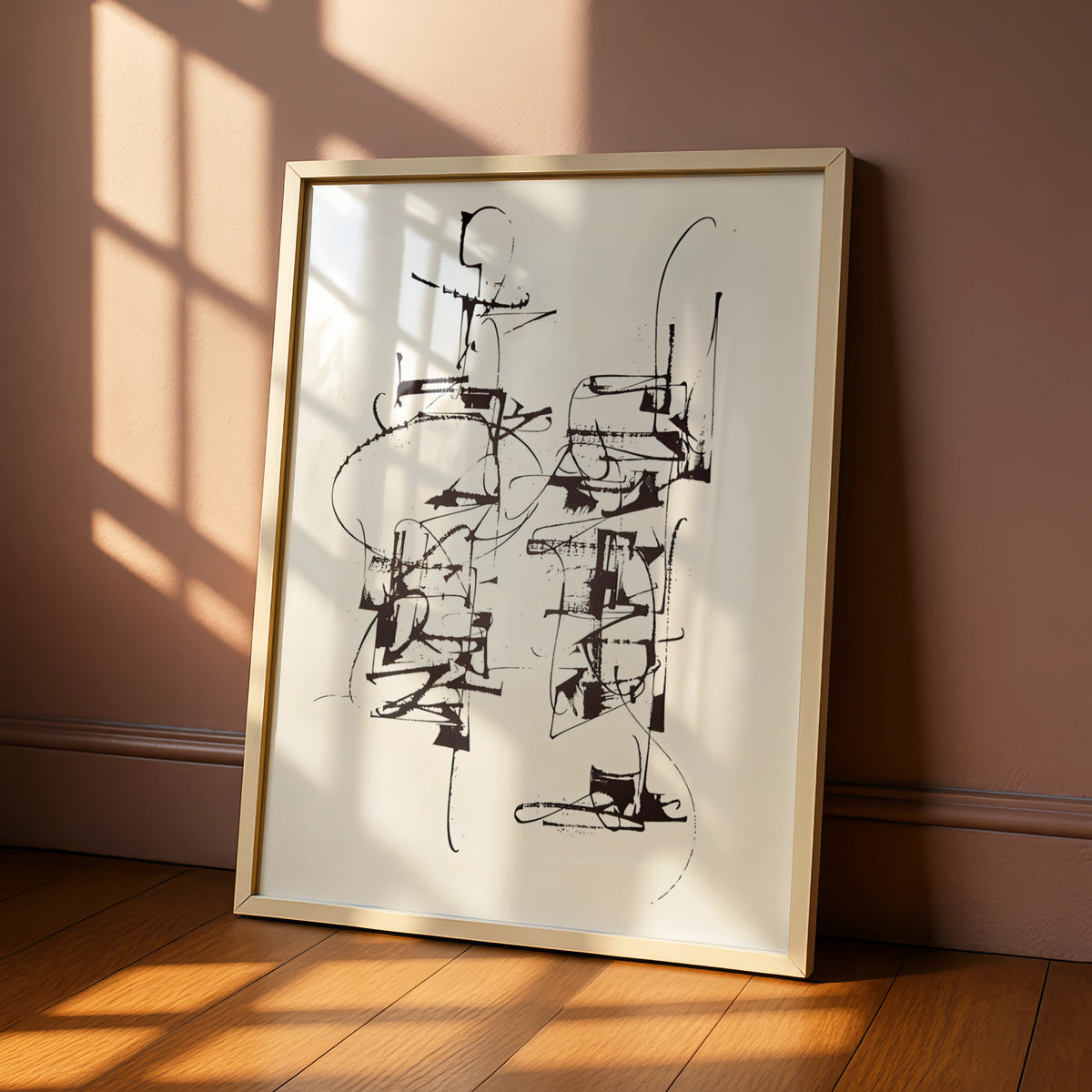 Abstract Monochrome Wall Art, Black and White Gestural Print, Modern Contemporary Poster