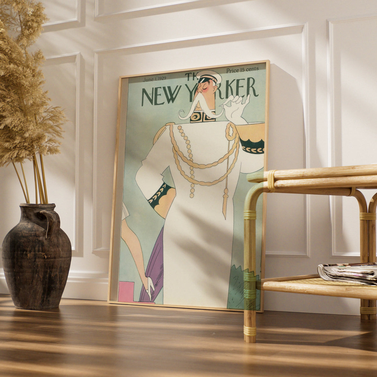 Art Deco Naval Officer Poster, Vintage Editorial Wall Art wall art print