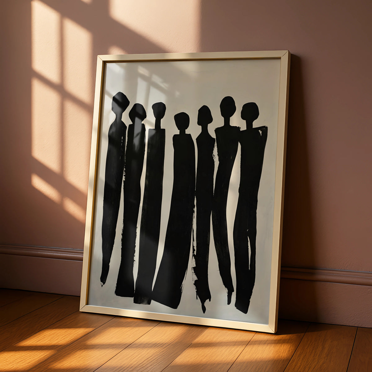 Abstract Figure Silhouette Print, Monochrome Wall Art, Black and White Minimalist Poster
