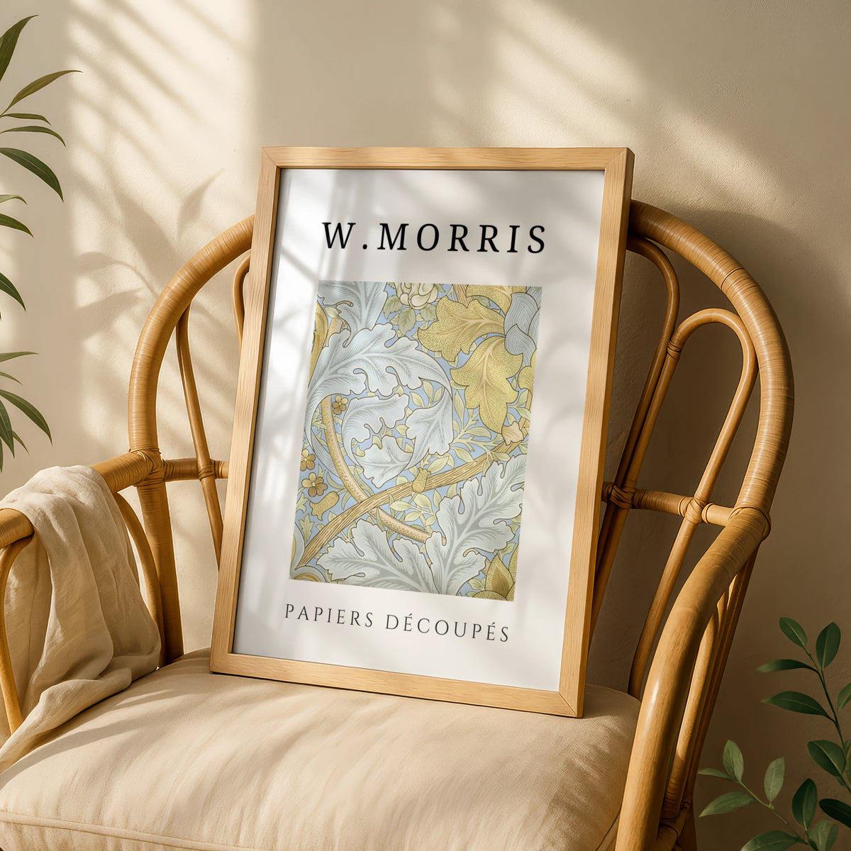 William Morris Botanical Wall Art Print | Blue Gold Floral Leaf Poster, Living Room Decor – product image 3