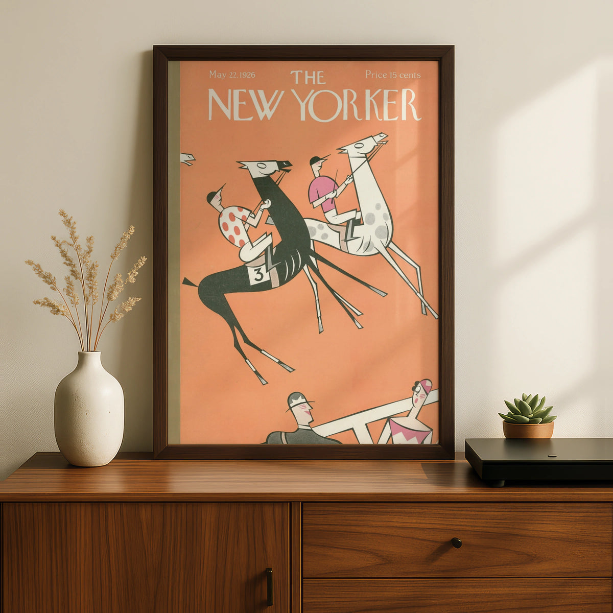 Horse Racing Poster, Vintage Editorial Wall Art wall art print