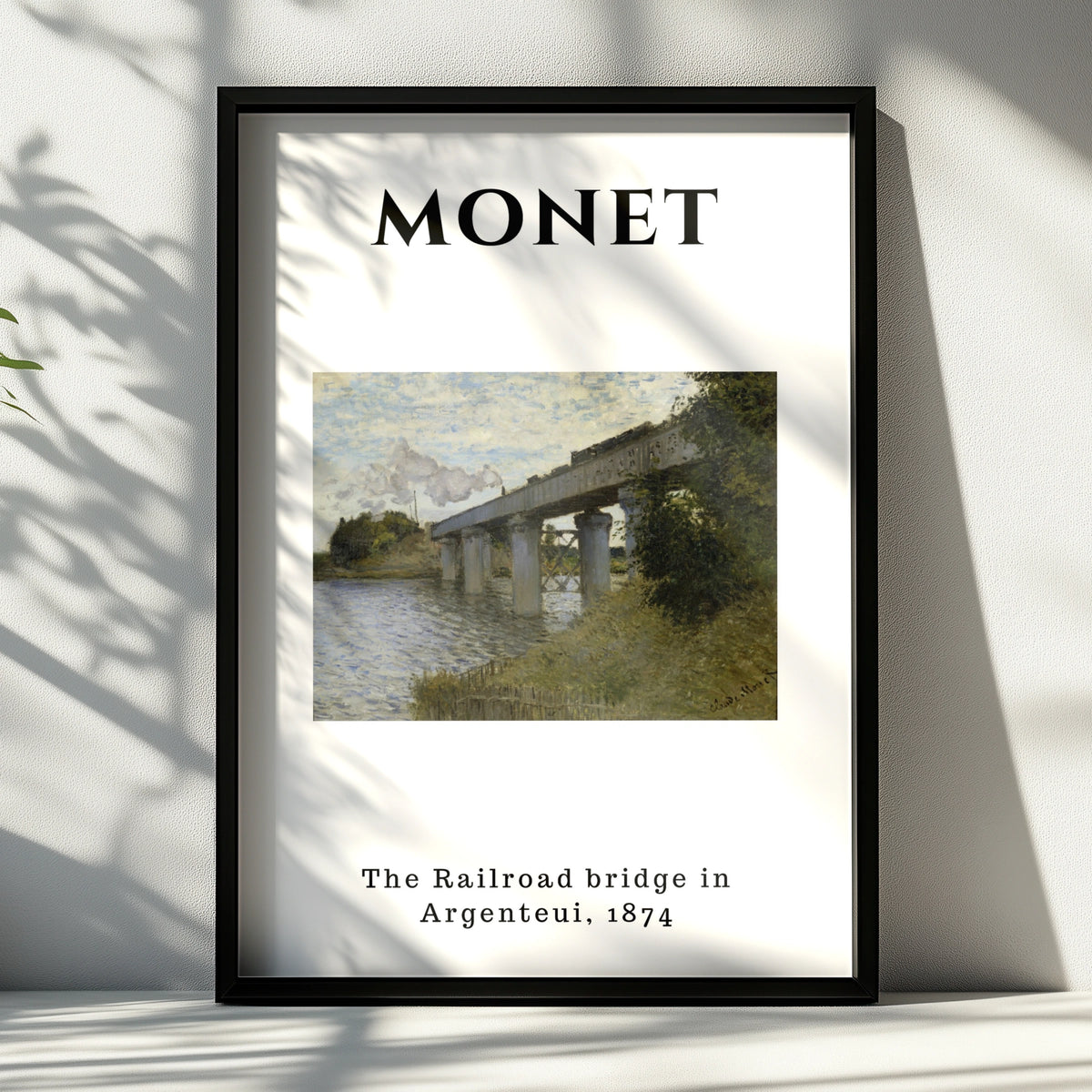 Monet Railroad Bridge Argenteuil Wall Art Print | Impressionist Vintage Poster – product image 6