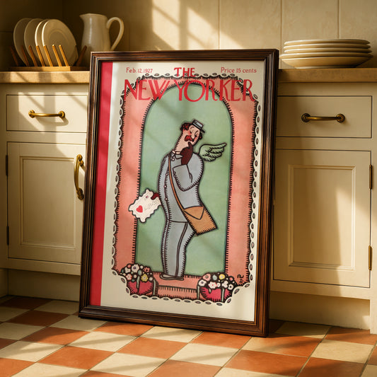 New Yorker Cover 1927 Poster, Valentine Postman Wall Art, Vintage Magazine Print