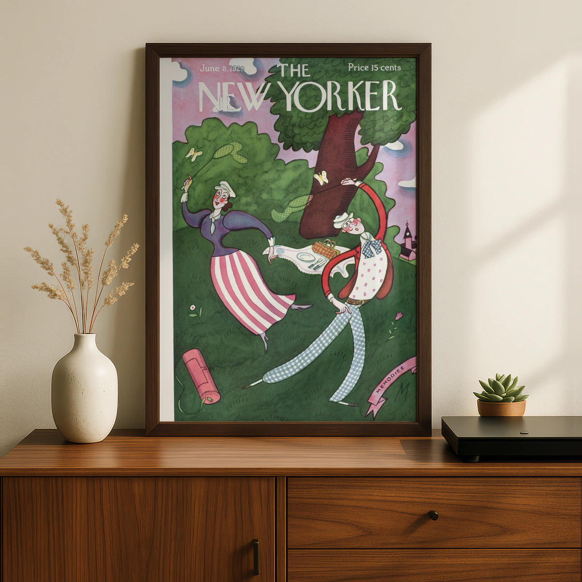Vintage Picnic Art Poster, Vintage Editorial Wall Art wall art print