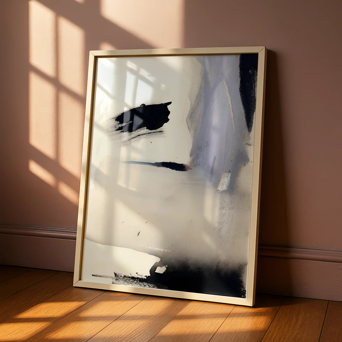 Abstract Monochrome Wall Art, Black and White Brushstroke Print, Modern Neutral Poster
