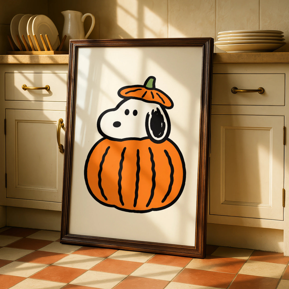 Halloween Cartoon Dog Pumpkin Poster