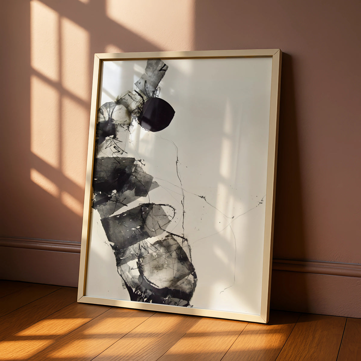 Abstract Ink Art Print, Modern Monochrome Wall Art, Black White Contemporary Poster, Gallery Wall