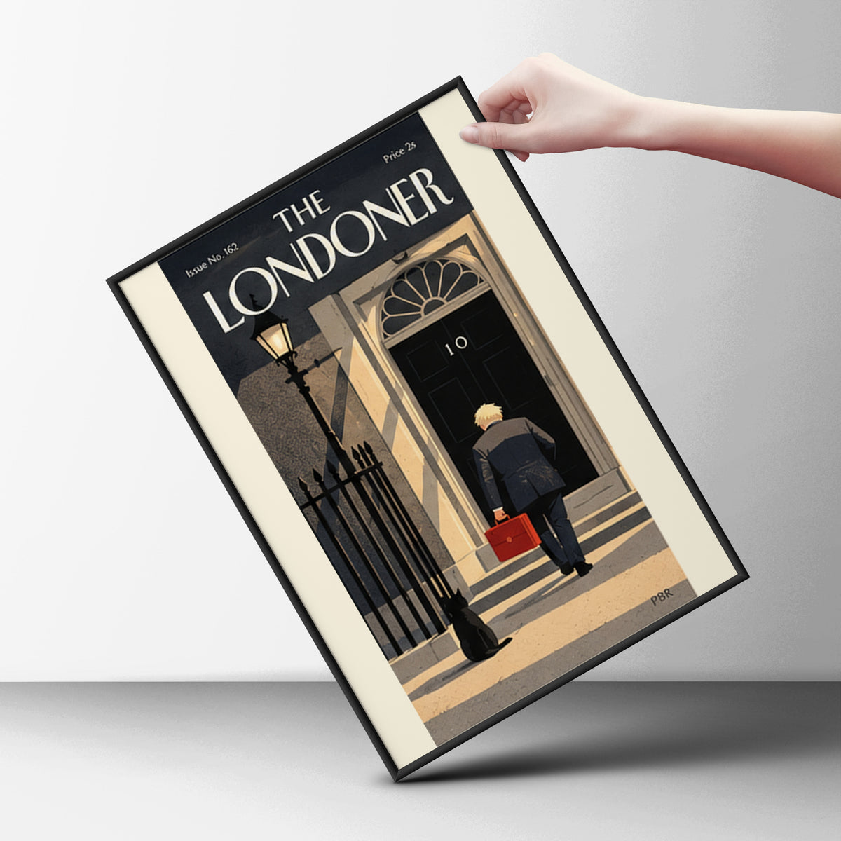 The Londoner Downing Street Poster, Vintage Magazine Cover Wall Art, London Print, Black Cat
