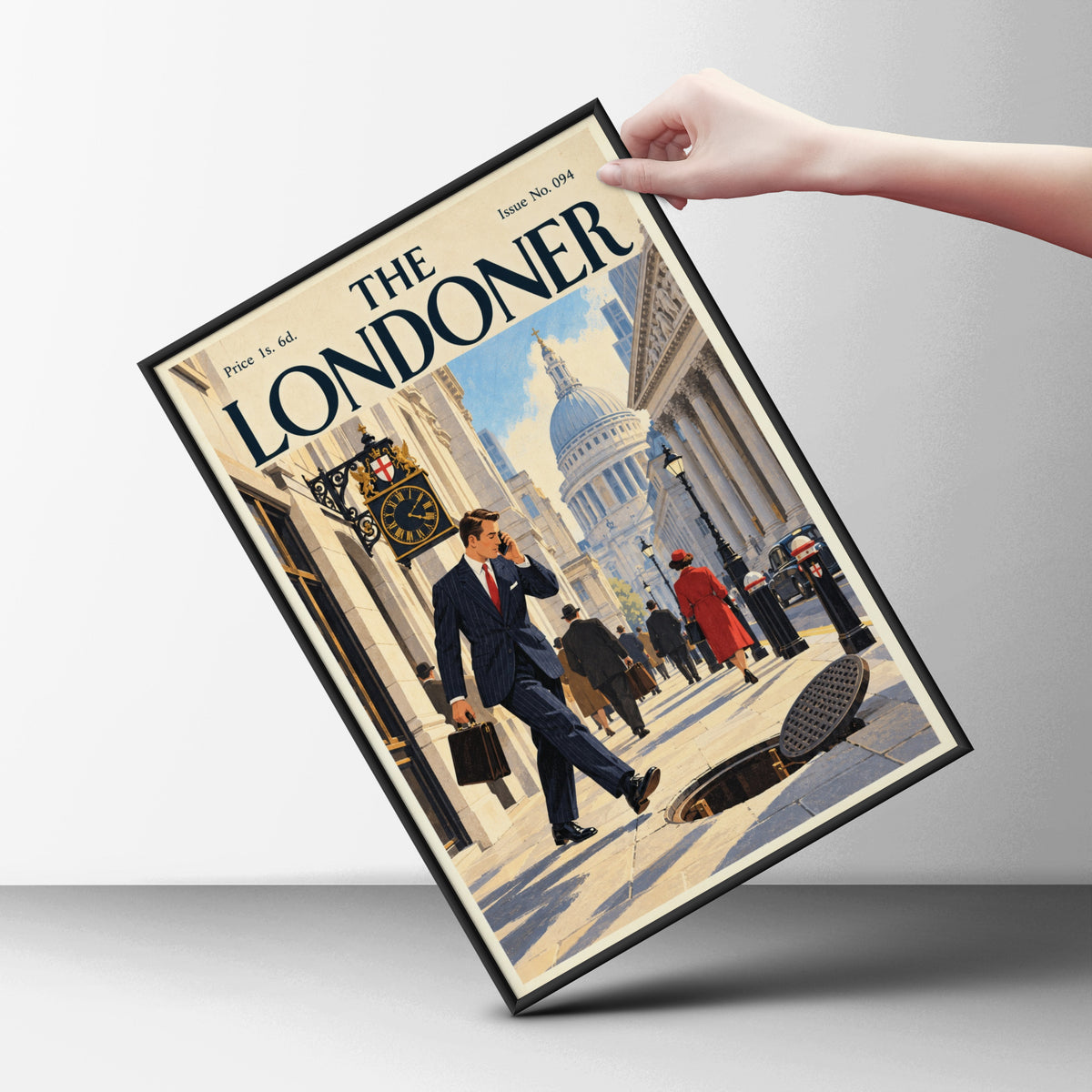 The Londoner Vintage Magazine Cover Poster, London Wall Art, Retro Illustration Art Print