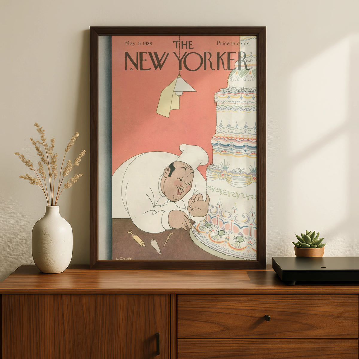 Vintage Chef Wedding Cake Poster, Vintage Editorial Wall Art wall art print