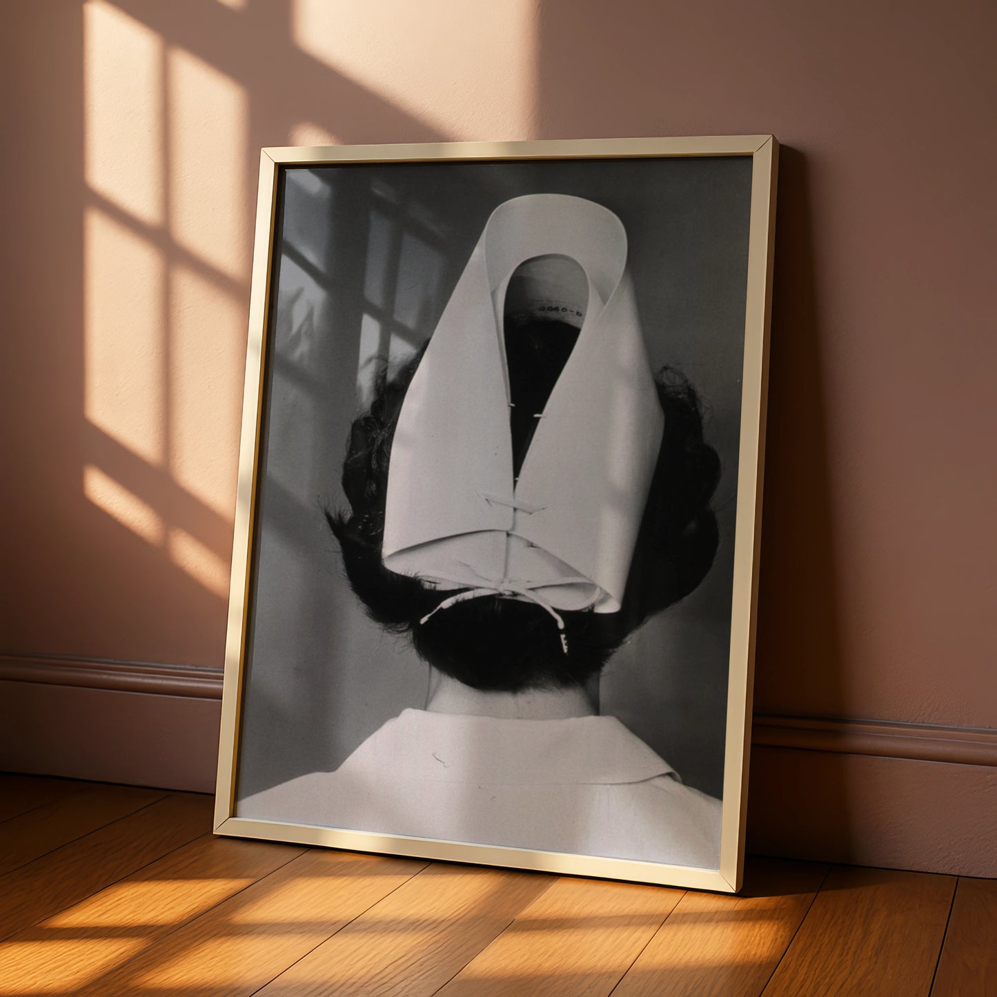 Halloween Nurse Poster, Vintage Black White Horror Print, Creepy Nurse Cap Wall Art