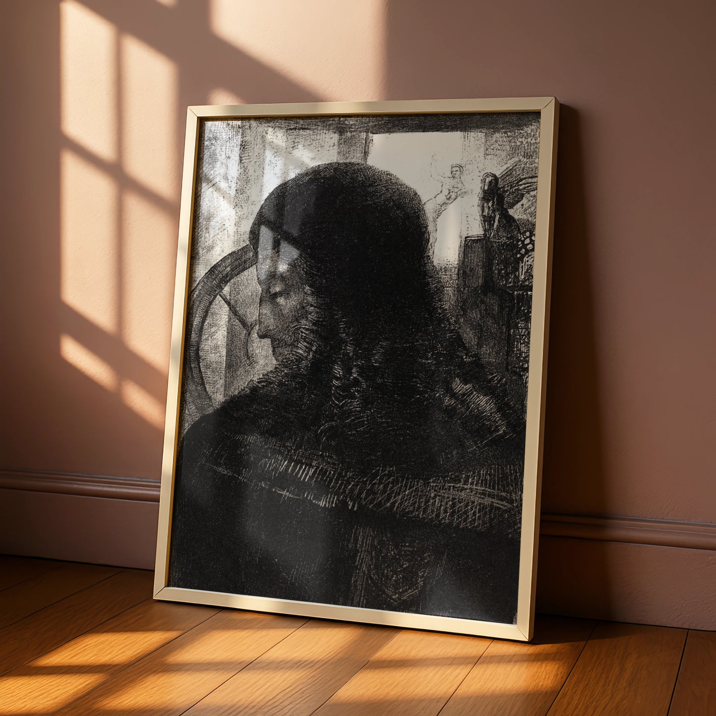 Halloween Dark Gothic Portrait Poster, Occult Figure Wall Art, Spooky Black Print