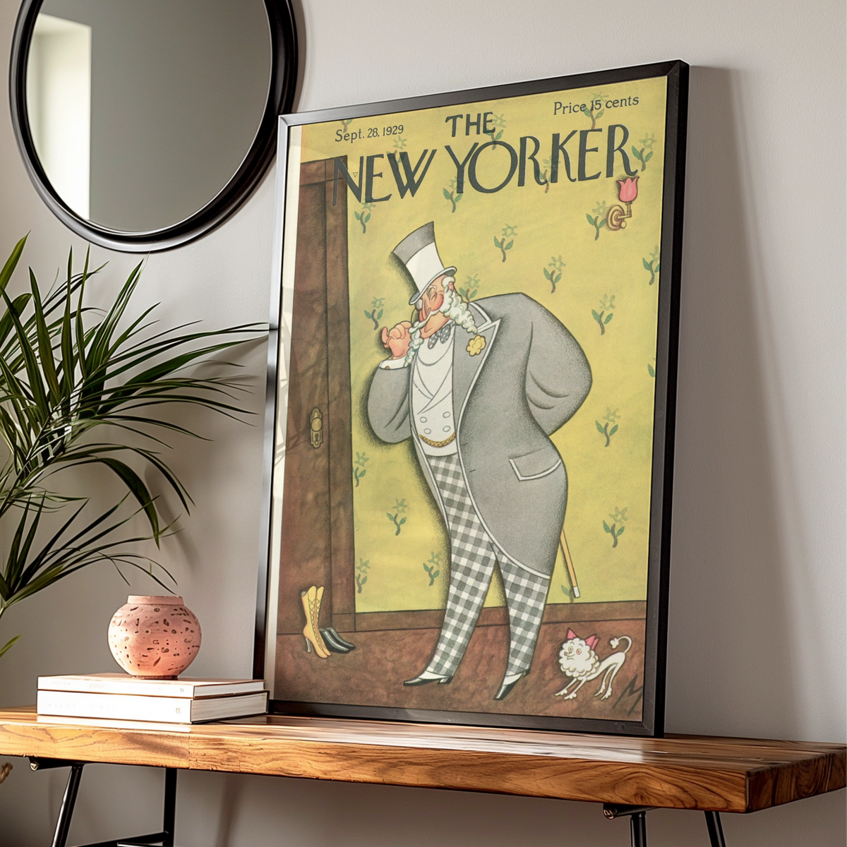 Vintage Gentleman Top Hat Poster, Vintage Editorial Wall Art — Digital Download