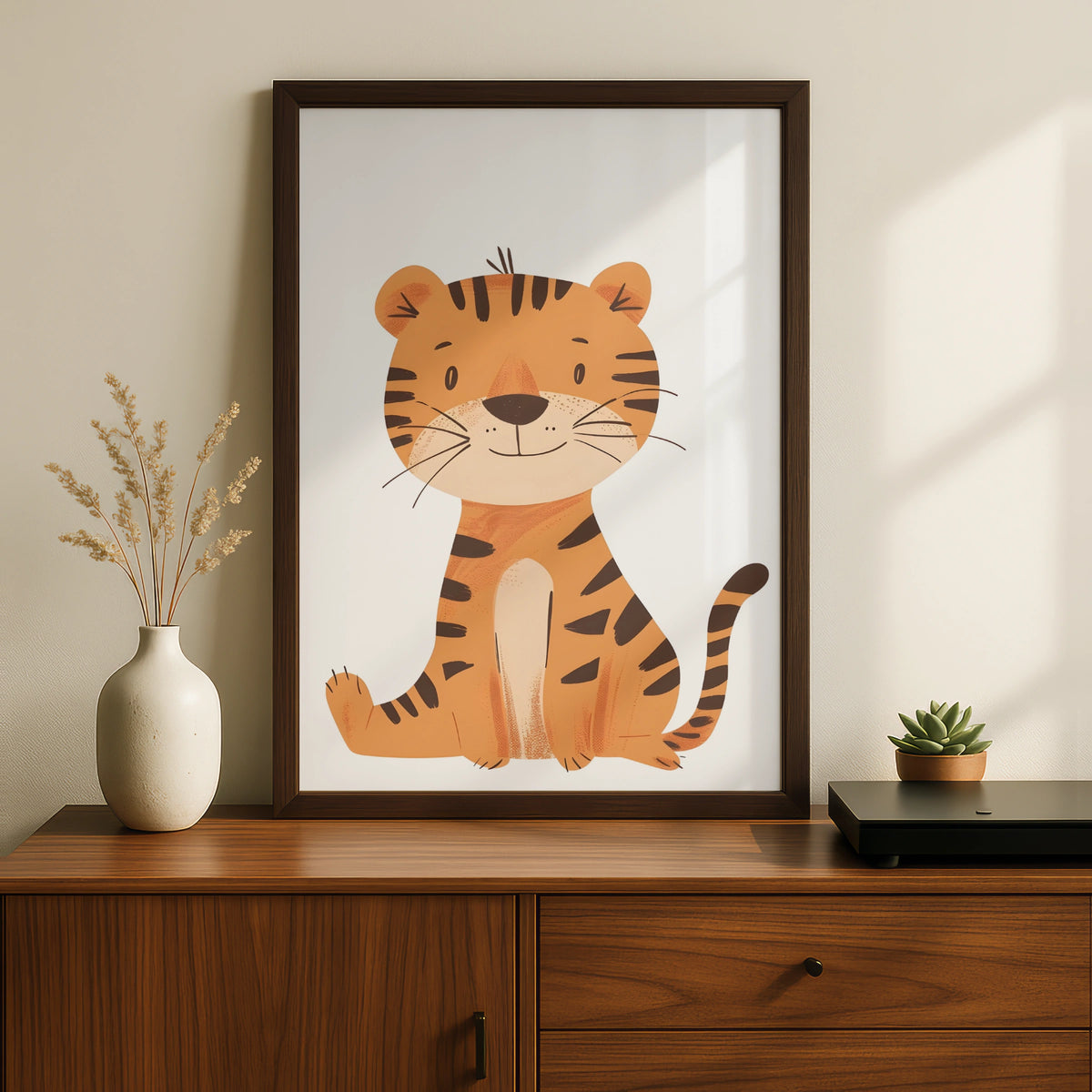 Cute Tiger Nursery Wall Art, Baby Animal Poster, Kids Room Decor, Children's Print