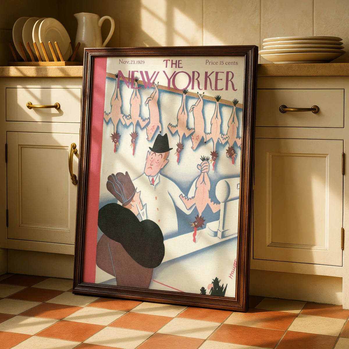 Thanksgiving Turkey Butcher Poster, Vintage Editorial Wall Art wall art print