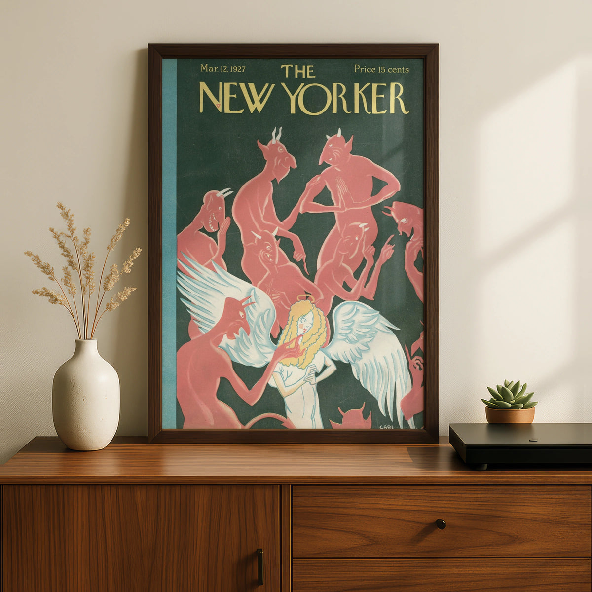 Angel Devils Poster, Vintage Editorial Wall Art wall art print