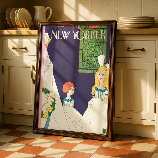 New Yorker Cover May 1929 Poster, Vintage Wedding Art Print, Retro Bride Wall Art