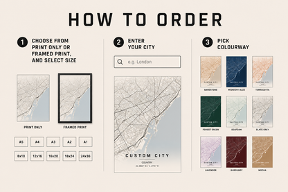 Custom City Map Poster, Personalized Travel Wall Art, Any City Print