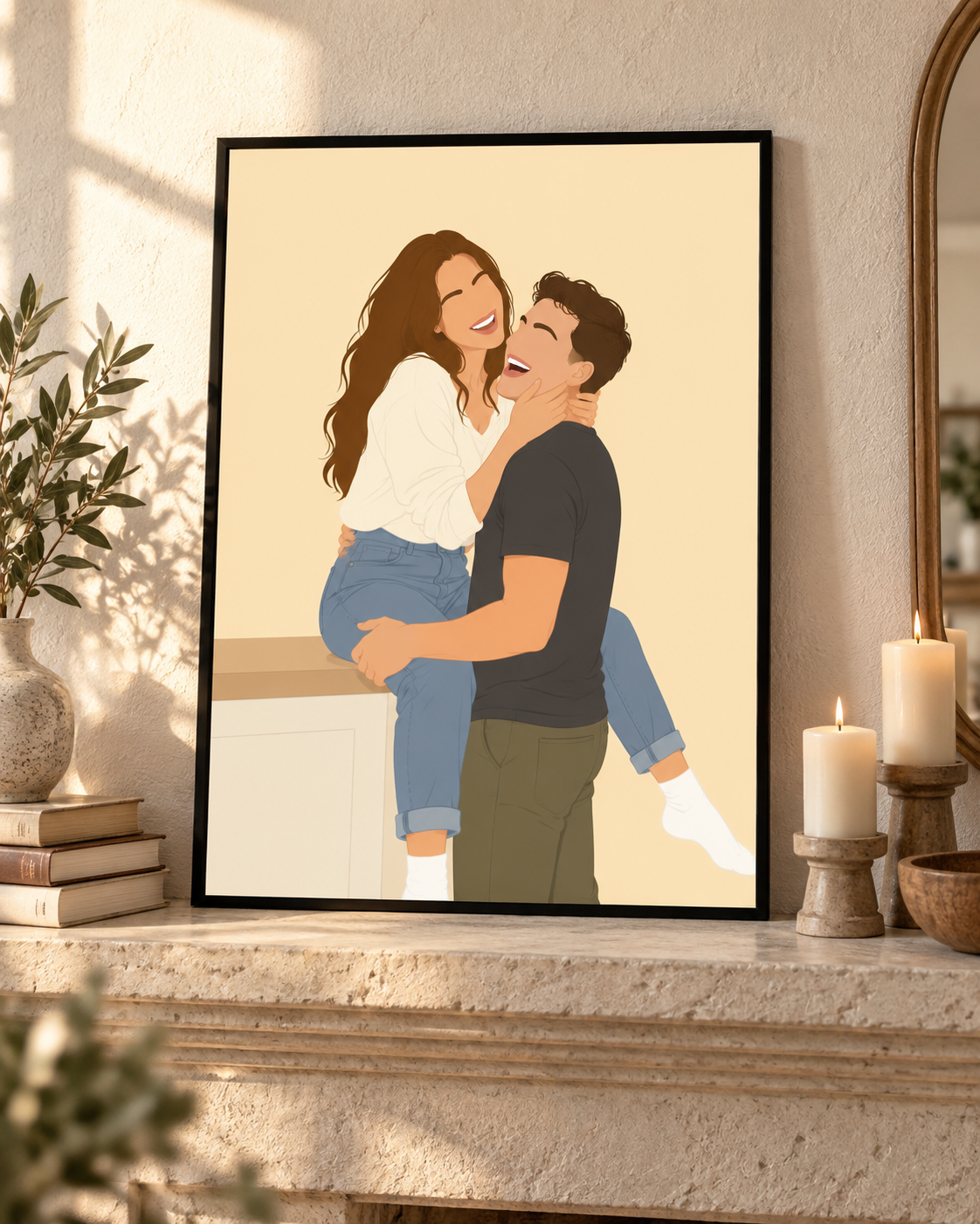 Personalised portrait from your photo – custom couple artwork