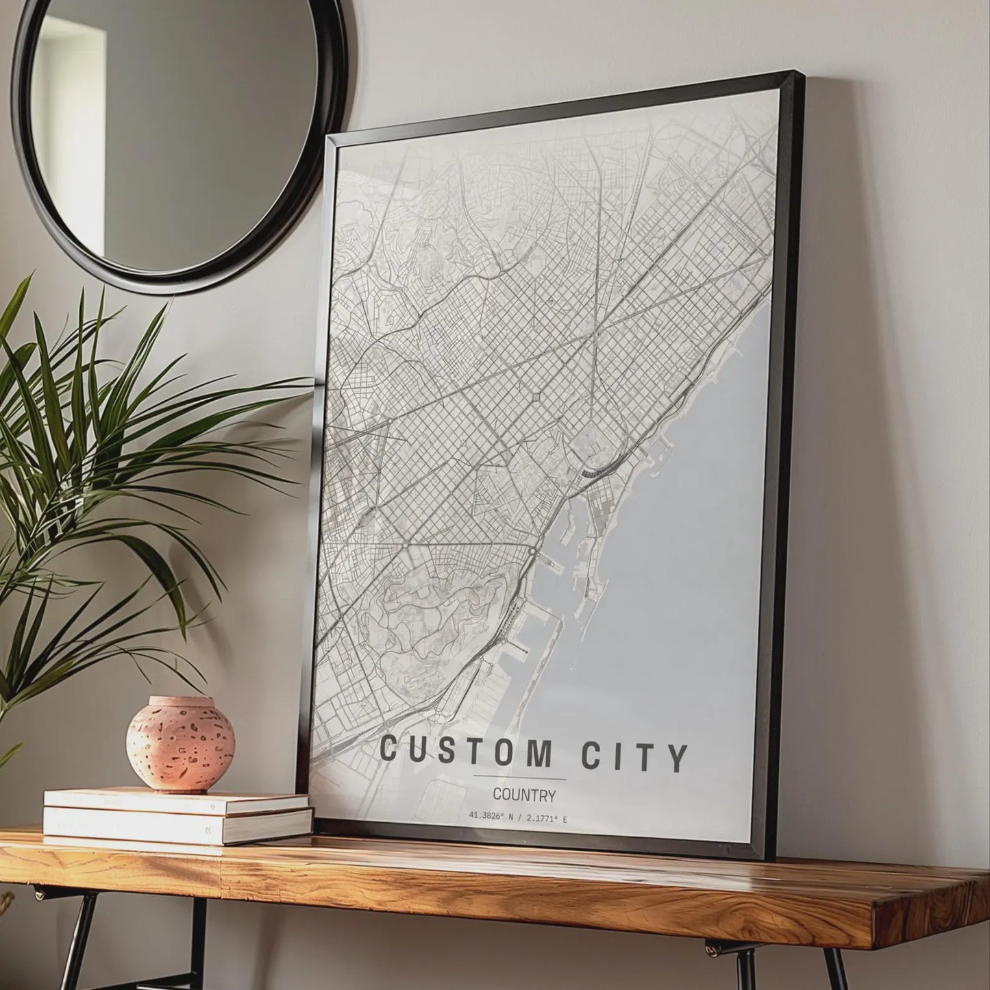 Custom City Map Poster, Personalized Travel Wall Art, Any City Print